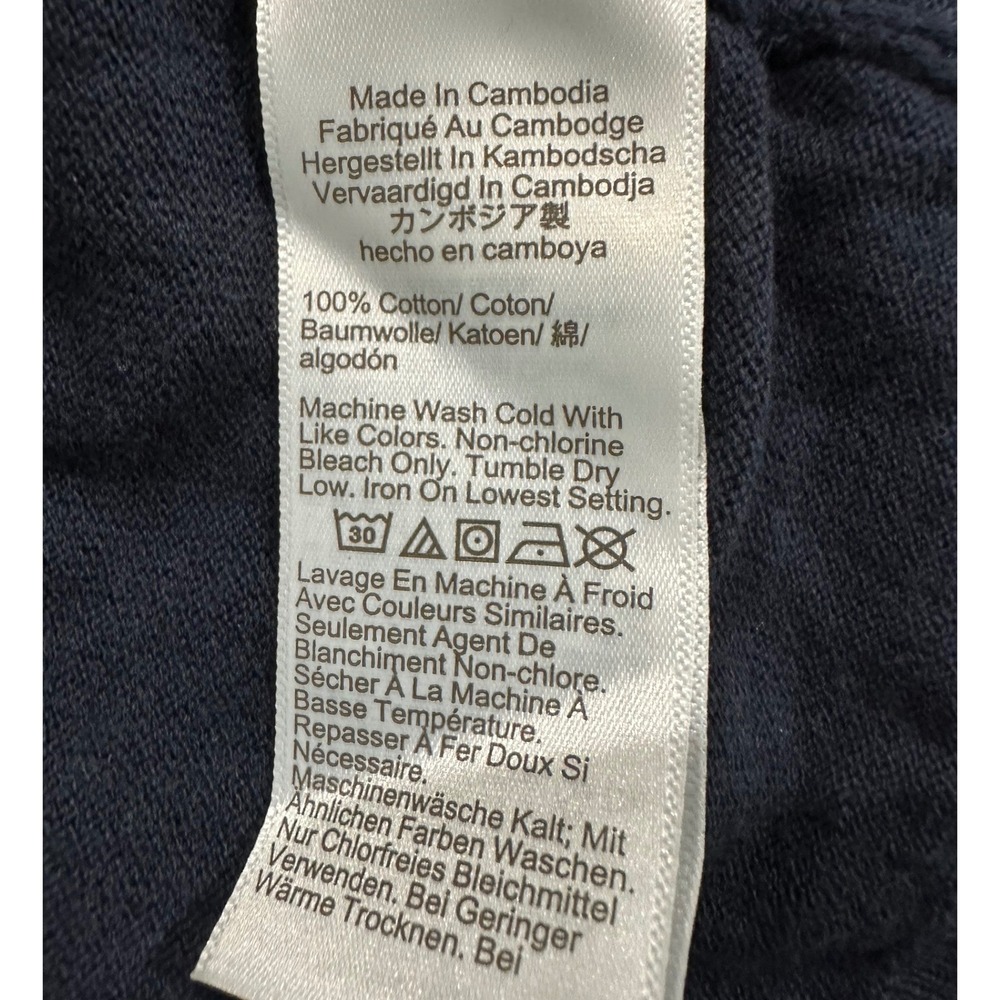 J.Crew Classic Cotton Cardigan Sweater Navy Blue Crewneck Button Front Women M - Picture 6 of 7